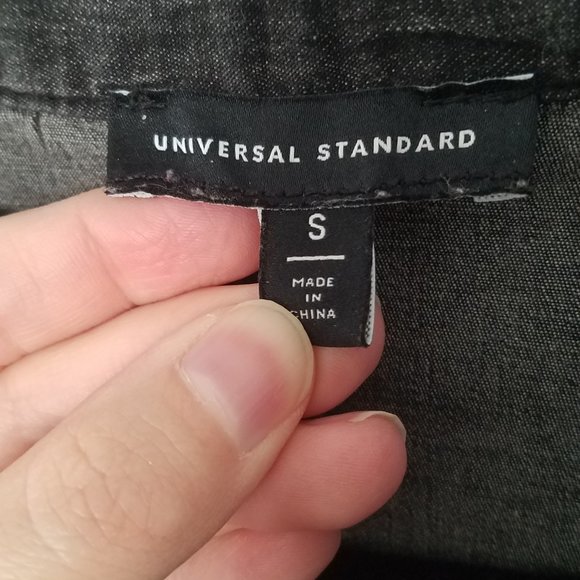 Universal Standard Black Denim Shirt Dress - Picture 4 of 7